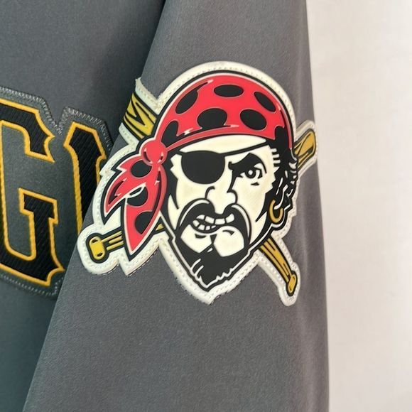 Authentic Majestic Gray Therma Base MLB Pittsburgh Pirates full zip jacket - Picture 6 of 12